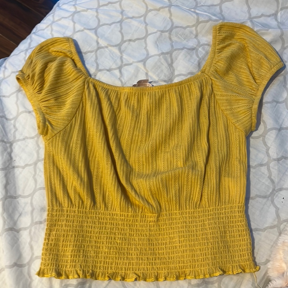 yellow O'Neill smoked crop top